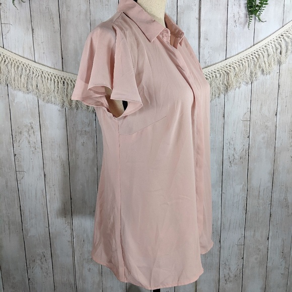 Worthington Tops - WORTHINGTON pink button up blouse with collar
